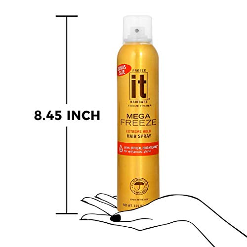 It Haircare Mega Freeze Extreme Hold Hair Spray | 7.75 Oz. | Vitamin B5 & Hydrolyzed Wheat Protein | Humidity Resistant | Optical Brighteners For Enhanced Shine | 24 Hour Hold Fast-Dry #TOP3