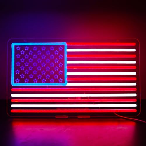 Image of USA Neon Signs for Wall Decor，Led Neon Light for Man Cave、Bedroom、Garage，Christmas Birthday Party Gifts