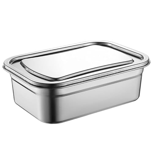 MLTUN MAKAN アイスクリーム容器 ステンレススチール製アイスクリーム保存容器 冷凍可能 再利用可能 正方形 長方形アイスクリームデザート用 蓋付き オーブン対応 冷凍庫対応 食器洗い機対応 保存容器 (10L,A)