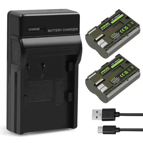 iPrize 2X BP-511 / BP-511A Akku 2300mAh und Ladegerät für Canon EOS 300D 5D 10D 20D 30D 40D 50D D60, PowerShot G1 G2 G3 G5 G6 Pro 90IS Kamera