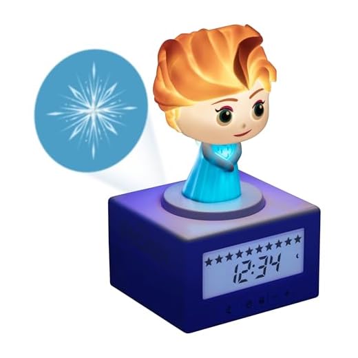 Disney Elsa Frozen Sleep Training Alarm Clock - Officially Licensed, Girls Projection Bedroom Night Light | Paladone