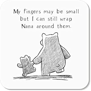 My Fingers May be Small but I can Still Wrap Nanny Grandma Nana Coaster by Rors and Wren - Lovely Sentimental Gift for Grandparent - Coaster Gloss Finish Size 9x9 cm (Nana)