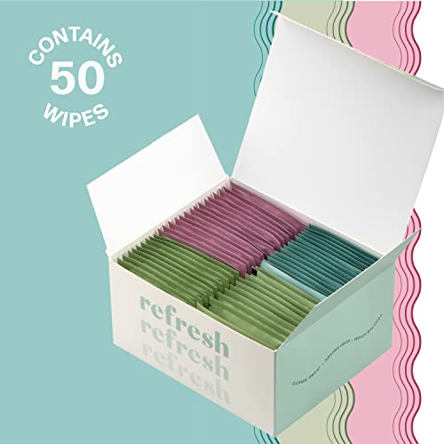 Dew Well - Refresh Deodorant Wipes - A Fresh Start When You’re On The Go - Aluminum, Paraben, And Sulfate Free - Variety Pack (Mint, Rose, And Cucumber) - 50 Individually Wrapped Wipes #TOP5