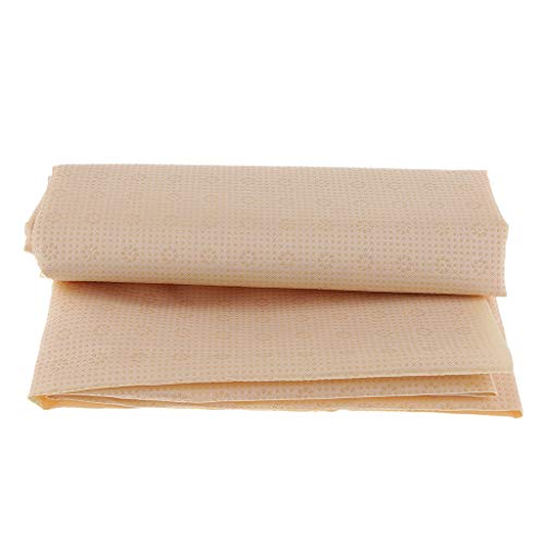 P Prettyia Gumminoppenstoff Rutschfester Stoff, 1x1,5m Anti-Rutsch Gewebe Anti-Slip Rutschfester Stoffe - Beige