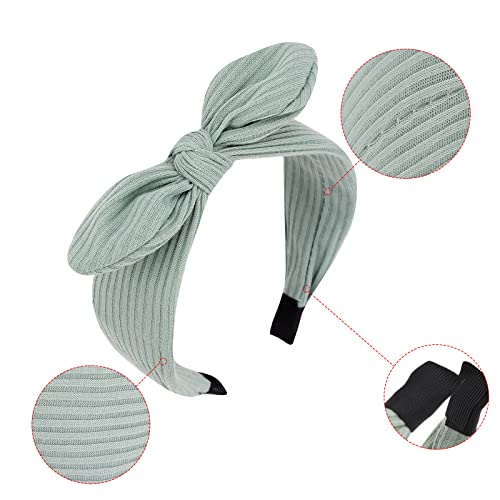 Wecoe 6 Pack Bow Headbands For Women Cute Knotted Headband Fashion Wide Headbands Girls Headband Solid Color Plain Headbands Hair Bands Hair Accessories For Women Girls Gifts (Set 2) #TOP4