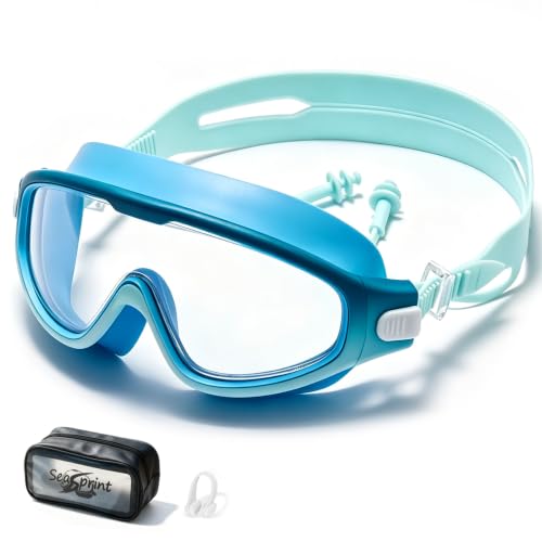Image of Swim Goggles for Kids 6-12, Wide View Anti-Fog UV Protection No Leaking,Boys Girls Youth Swimming Goggles
