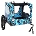 BKNROIHB Outdoor Heavy Duty Collapsible Pet Bike Trailer with 16-Inch All-Terrain Wheels & Universal Hitch(Blue+Grey)