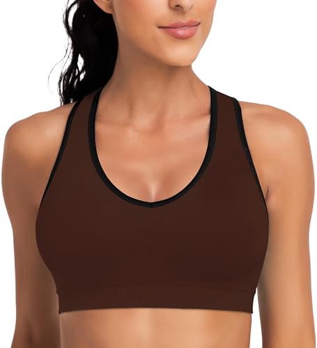 Image of Racerback Sports Bras for Women with Pads - High Impact Athletic Tank Tops for Yoga and Workout Brassieres Bra