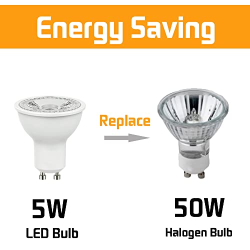 Geminilite GU10 LED Light Bulbs 5W Equivalent 50W 3000K Warm Light Replacement for Recessed Track Lighting, Non-Dimmable GU10 Bulb with 38° Spotlight for Kitchen, Range Hood, Living Room, 6 Pack 120V by Geminilite - Image 4