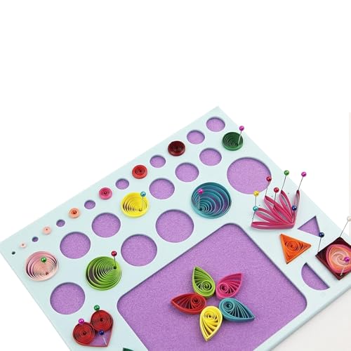 YURROAD 3 in 1 Quilling Werkzeug Quilling Brett Quilling Schablone mit Korkplatte Quilling Board Quilling Tool für Quilling-Papierstreifen