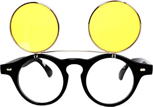 Image of OWL Steampunk Vintage Retro Round Circle Gothic Hippie Colored Plastic Frame Sunglasses Colored Lens