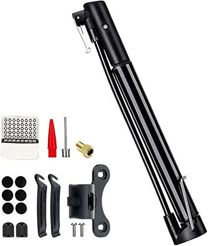 BRGOOD Mini Bike Pump 160PSI, Portable Bicycle Air Pump, Fits Presta/Schrader/Dunlop Valve, Frame Mounted Bike Pump with Tire Repair Kit, for Bikes, Balls