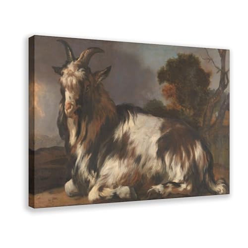Impression sur toile paysage avec chèvre Jan Baptist Weenix - Décoration murale cadre 30x45cm