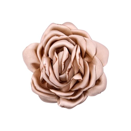 Image of CSIYANJRY99 Dainty Feather & Rose Flower Large Brooch Lapel Pins Delicate Elegant Handmade Flower Brooches Pin Classic for Wedding Party Dance Banquet for Women Dress Suit Ceremony Clothes Accessories Jewelry Valentine's Day Gifts