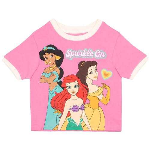 Image of Disney Princess Minnie Mouse Lilo and Stitch Girls Short Sets Shirt and Shorts Set Girl Outfits for Toddler and Kids Clothes