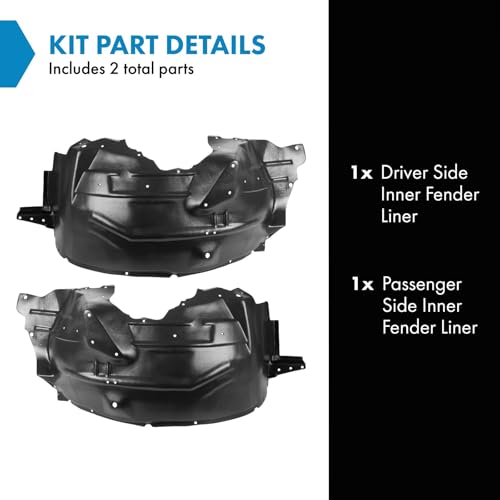 Image of TRQ Inner Fender Liner Set Compatible with 2000-2004 Ford F-250 Super Duty F-350 Super Duty FO1246108 FO1251137