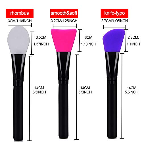 3PCS Silicona Mascarilla Facial, Cepillo de la Máscara Cara Juego de Brochas de Silicona, Cepillo Aplicador de… - Imagen 3
