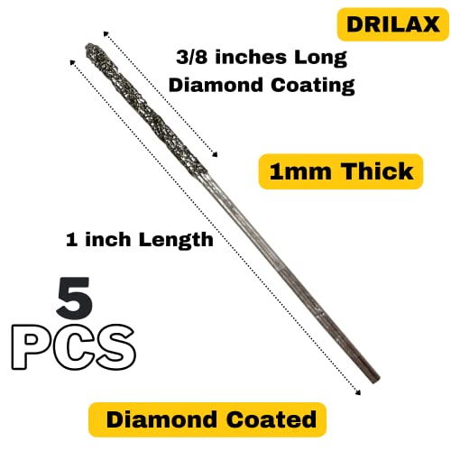 Drilax 24-Piece Diamond Drill Bit Set (1mm, 1.5mm, 2mm, 2.5mm) Compatible with Dremel Rotary Tools, Includes 4 Collets - Image 3