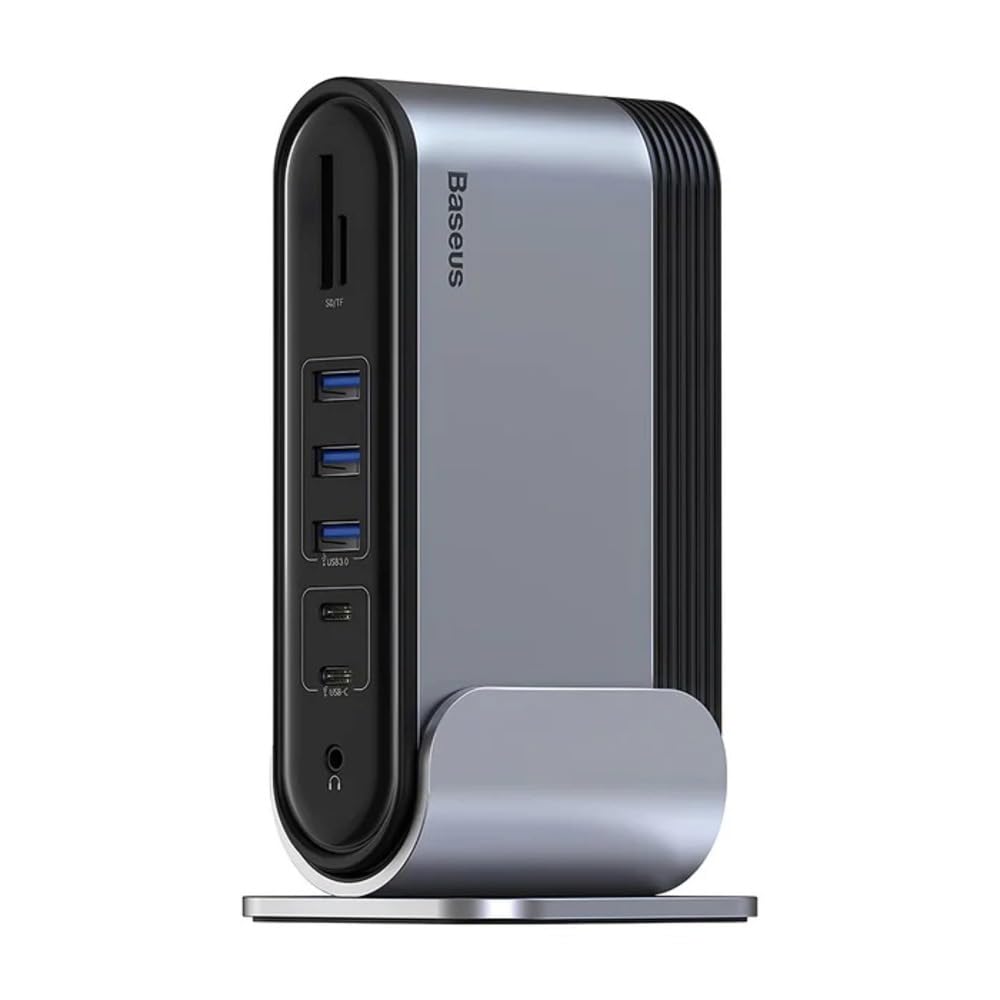 Baseus UnionJoy 17-Port Triple-Display USB-C Hub Docking Station Space Grey（USB-C to HDMI4K@60Hz*2+DP4K@60Hz*1+USB3.0 * 3+USB-C3.0 * 2+USB2.0 * 2+PD*1+PC*1+RJ45*1+SD/TF*1+3.5mm*1+DC*1-image-46