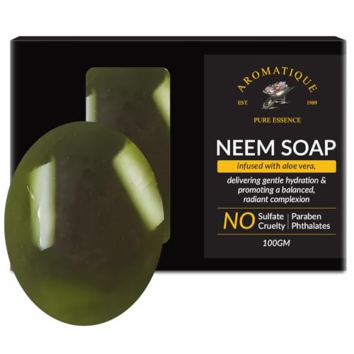 Image of Aromatique Neem & Aloe Vera Soap | All-Natural & Vegan | Gentle Cleansing & Hydrating | Paraben-Free & Sulfate-Free (1)