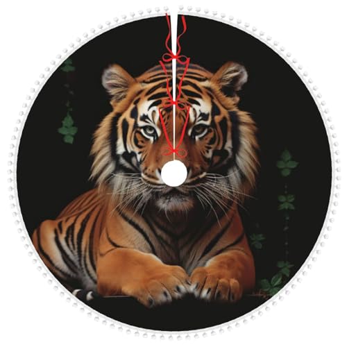 Décorations de sapin de Noël rustique et chaleureux tigre 122cm - 2