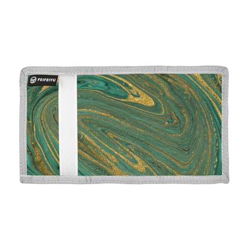 Fluid Goldfoil Luxurious Green Kids Wallet for Boys Girls Trifold Outdoor Sport Wallets for Youth Teen Children Wallet with Zippered Coin Pockets Card Holders Novelty Wallets with Magic Sticker