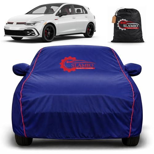 Image of Car Cover for Volkswagen Golf GTI 2026 | 100% Waterproof Heavy-Duty 3-Layer Car Body Cover | All-Weather Rain, UV, Sun & Dust Protection | Custom Fit | Mirror & Antenna Pockets | Navy Blue