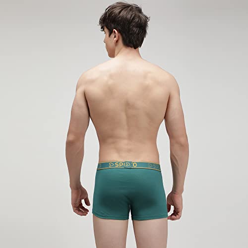 Image of sporto Men's Mid-Rise Super Soft & Comfortable Solid Cotton Square Trunks with No-Fold & No-Pinch Elastic Waistband (Combo Pack)