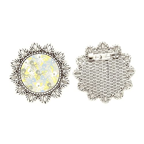 Pin de pulpo de plata para chaquetas y bufandas en cenas