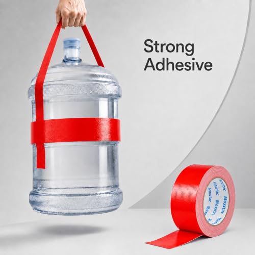 Image of Red Duct Tape, 2 Rolls, 2 in x 30 yd, Heavy Duty Cloth Tape