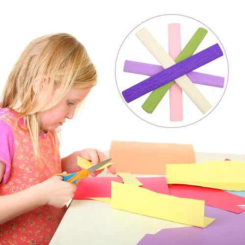 VILLCASE 5 Rolos De Papel Crepom Flor De Papel Crepom Kits DIY Artesanato Papel Amassado DIY Papel O