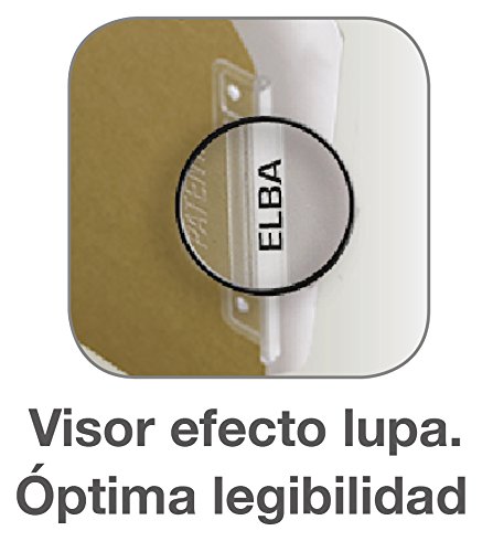 Elba Gio - Caja De 25 Carpetas Colgantes A4 | Cartulina 240g | Capacidad 200 Hojas | Varilla Metálica | Bicolor Kraft/blanco