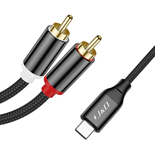 J&D USB C to RCA Audio Cable, Braided Stereo Audio Converter Cord Type-C Male to 2RCA Male Y Splitter Cable Compatible for Google Pixel 10/9/8, iPhone 16/17 Series, 3.3 Feet by J&D - Used condition - US$6.51