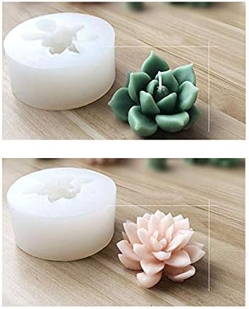 Succulent Cactus Silicone Mold Candles Handmade Molds Soap Mold Fondant Chocolate Candy Mould for Party Wedding Cake Decorating (C)