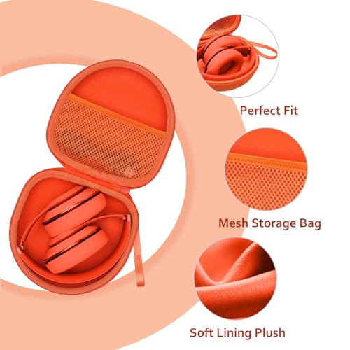 Image of Headphone Headset Case for BERIBES /Skullcandy /Yoto /Beats /JBL /JLab /TOZO / /Picun /KVIDIO Noise Cancelling Over-Ear Foldable Headphone (Orange)