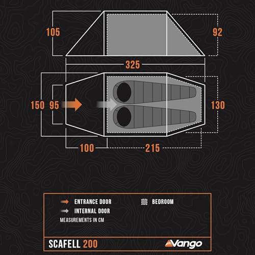 Vango Scafell 200 Tent Hiking Backpacking Wild Camping | Dofe Recommended Kit | Waterproof, Easy Setup, Lightweight, Compact | Alloy Poles & 3000Mm Hh Material (2 Person) - 4