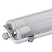 Produktbild HOFTRONIC - LED Feuchtraumleuchte 150 cm T8 G13-48W 4800 Lumen - Ersetzt 150W - 6500K Kaltweiß - IP65 Wasserdicht - Flimmerfrei - Inkl. 2x LED Röhre - Leuchtstofflampe - Röhrenleuchte
