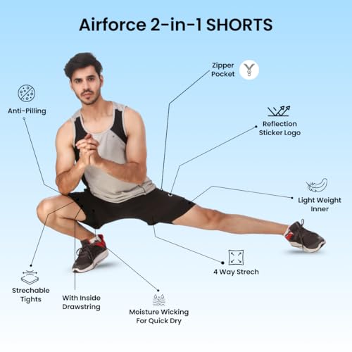 Image of Oysters Men's 2 in 1 Workout Shorts for Men with Phone Pockets