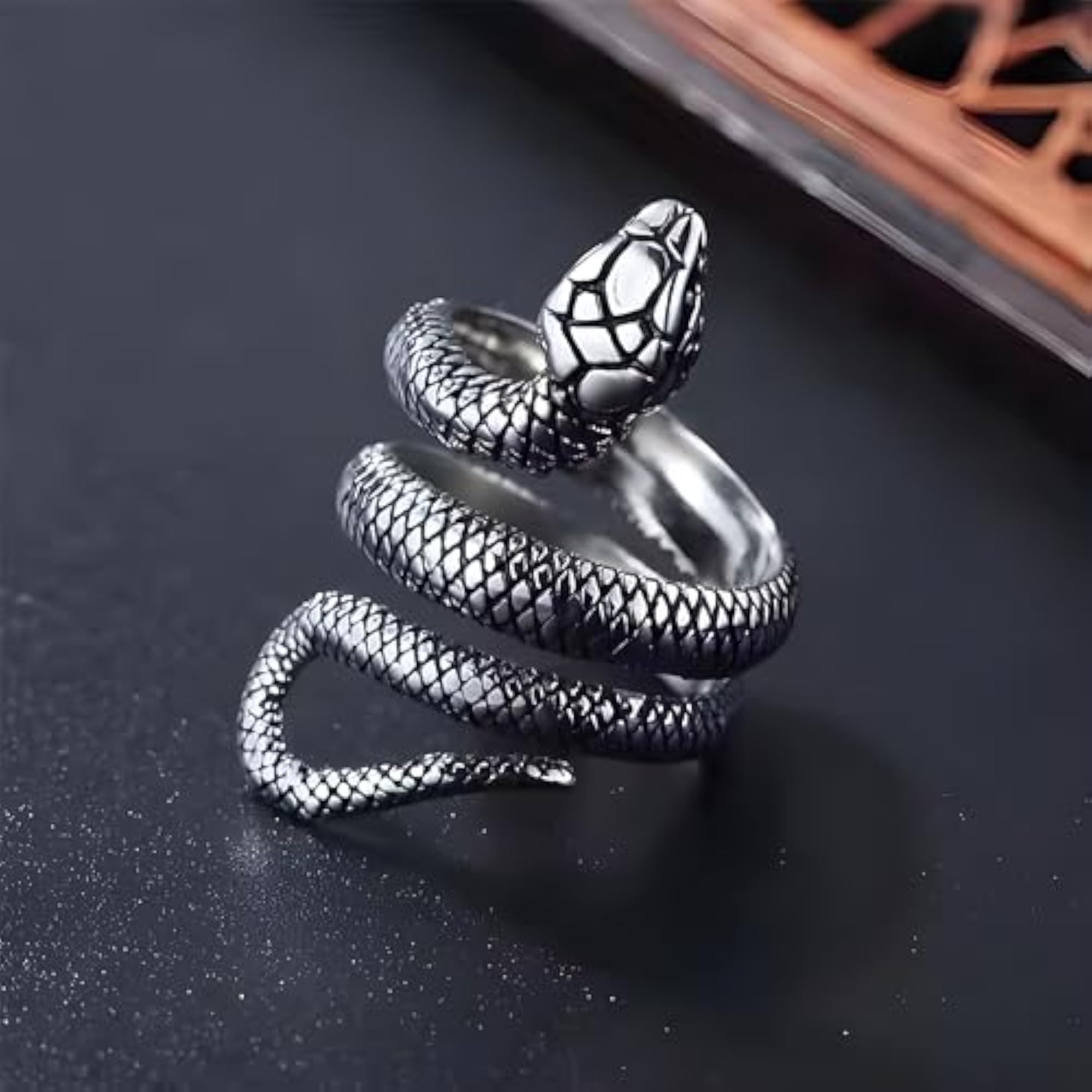 Python Stainless Steel Statement Ring