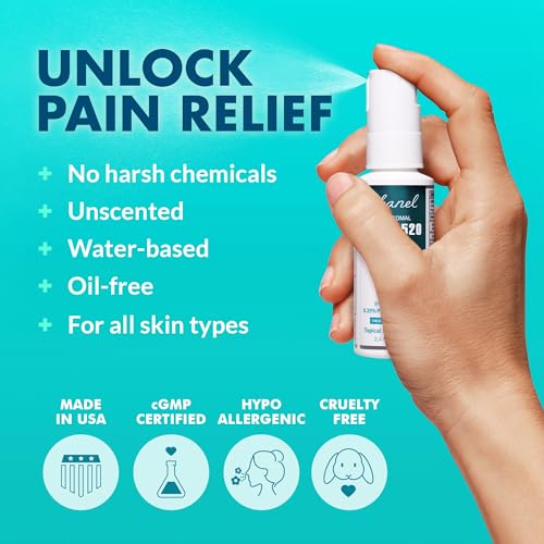 Ebanel 2-Pack 5% Lidocaine Spray Pain Relief Numb520 Burn Itch Relief Numbing Spray for Skin, Topical Anesthetic Postpartum Hemorrhoid Treatment with Phenylephrine for Local and Anorectal Uses