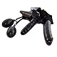 Rubberfashion Latex Hotpants - kurzer Rubber Slip - Mini Latex Slip - aufblasbarer Vaginal- und Anal-Dildo - Latex Dessous Damen schwarz 0.4mm M