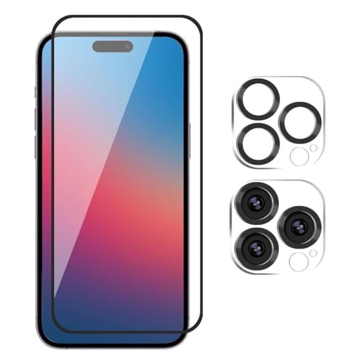 Image of Premium Tempered Glass Screen Protector with Camera Lens Protector for iPhone 15 Pro - [2-Pack] Ultra-Clear, Anti-Scratch, Easy Installation