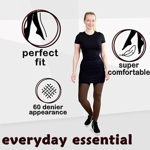 Image of Silky Toes Women's 60D Soft Opaque Tights 1-2 Pairs -Black White And Colored Stockings for Women