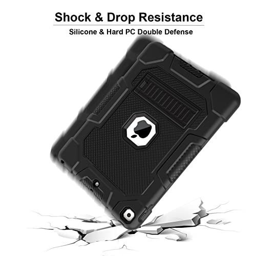 Image of TIMISM Case for iPad 9th /8th /7th Generation 10.2 inch, Black | Slim Hard Heavy Duty, Shockproof Protective, Kickstand, for iPad 2021 /2020 /2019 10.2 inch Released