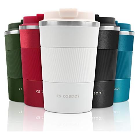 CS COSDDI Taza de Viaje Aislada con Tapa a Prueba de Fugas Cover