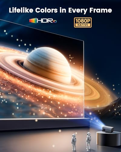 Image of [Official Google TV]Smart Projector 4K Supported with WiFi & Bluetooth, Built-in Official Apps, GoogIe Voice, Outdoor Movie Projector with DoIby Audio, Auto Focus, Home Theater Proyector WIMIUS G1