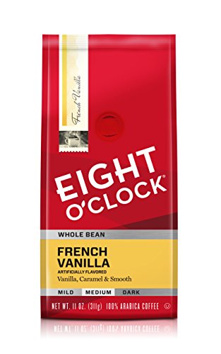 Eight O'Clock Coffee, French Vanilla Whole Bean, 11-Ounce Bags (Pack of 4)