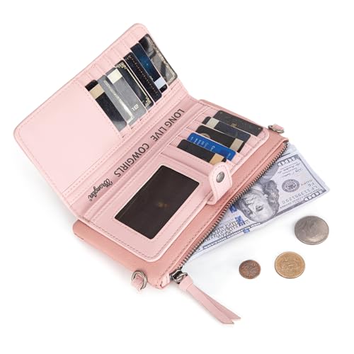 Montana West x Wrangler Crossbody Wallet for Women RFID Blocking Clutch Wristlet Purse with Credit Card Slots AR-WG184-1813PK3