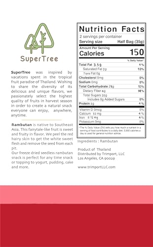 Premium Whole Freeze Dried Tropical Fruits, 100% fruits, natural 70g (2.5 oz), nothing else added. (1-pack, Rambutan)