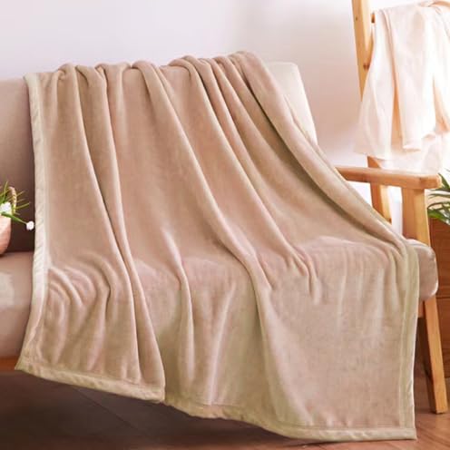 PLUS HOME Manta Sofa Grande Invierno - Manta Cama Regalo(Beig) (130x160)